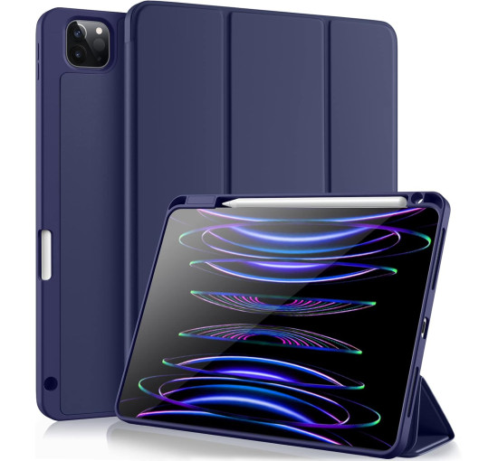 Чохол Vobafe, сумісний з iPad Pro 11 дюймів 2022/2021/2020/2018, гнучка задня кришка TPU з тримачем для олівців, синій (2047)