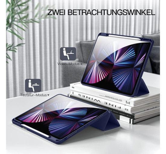 Чохол Vobafe, сумісний з iPad Pro 11 дюймів 2022/2021/2020/2018, гнучка задня кришка TPU з тримачем для олівців, синій (2047)