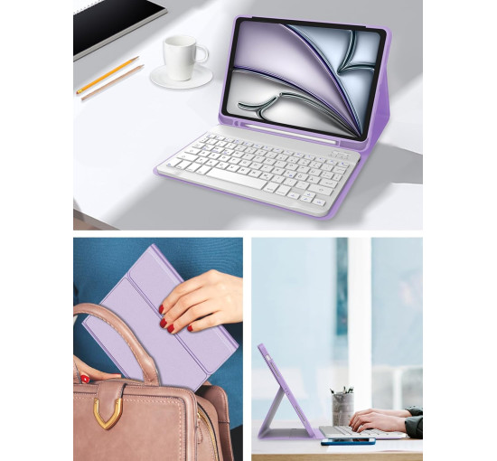 Чохол з клавіатурою WINCHKING для iPad Air 11 дюймів (M3/M2) 2025/2024, лавандовий (2152)