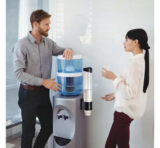 Диспенсер для чашок LBTING, висувний тримач для чашок з кулером для води, підходить для чашок з конічним або плоским дном, чорний (2075)