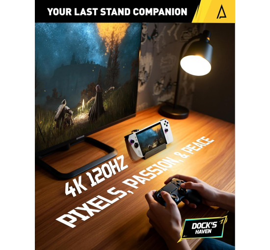 Док-станція Maxonar CDE001 6в1 для ASUS ROG Ally X/Steam Deck OLED/Legion Go/MSI Claw з HDMI 2.1, зарядка через USB-C 100 Вт, сіра (0200)