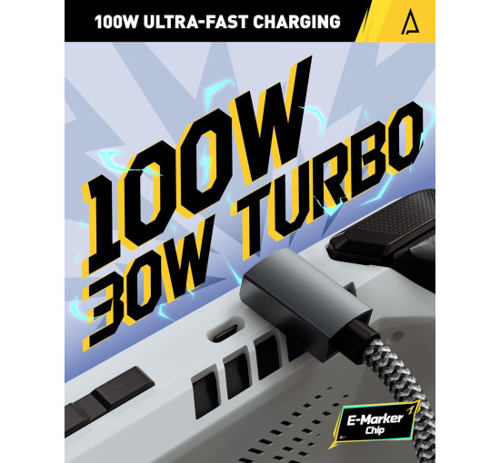 Док-станція Maxonar CDE001 6в1 для ASUS ROG Ally X/Steam Deck OLED/Legion Go/MSI Claw з HDMI 2.1, зарядка через USB-C 100 Вт, сіра (0200)