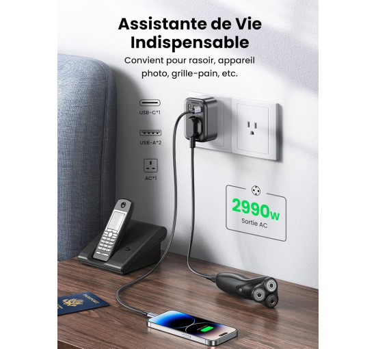 Дорожній адаптер UGREEN 30W (0020)