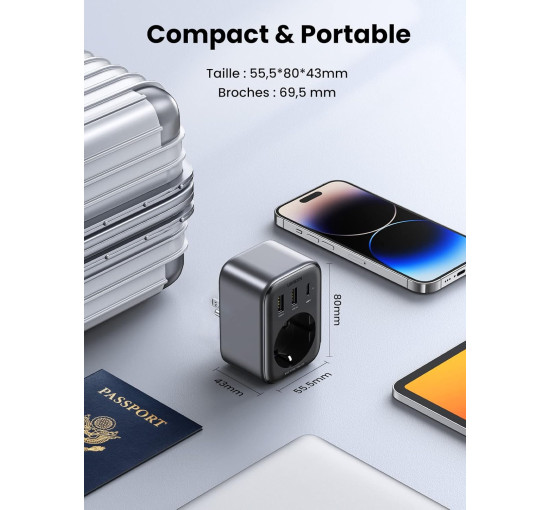 Дорожній адаптер UGREEN 30W (0020)
