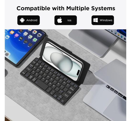 Двоканальна міні-клавіатура CACOE X6 для телефону, iPad Mini, Samsung, ультратонка, чорна (2158)