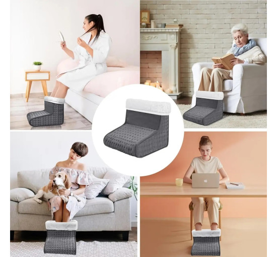 Електрична підставка для обігріву ніг Comfier, з функцією авто вимкнення, сіра (4181)