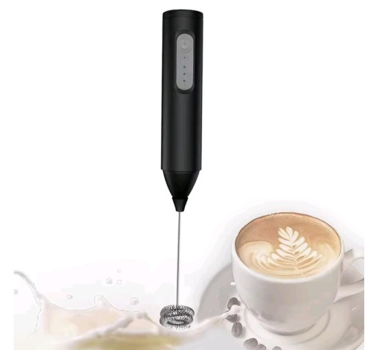 Електричний капучинатор спінювач молока, кавових напоїв Wireless Milk Frother KD-306 на акумуляторі, чорний (2103)