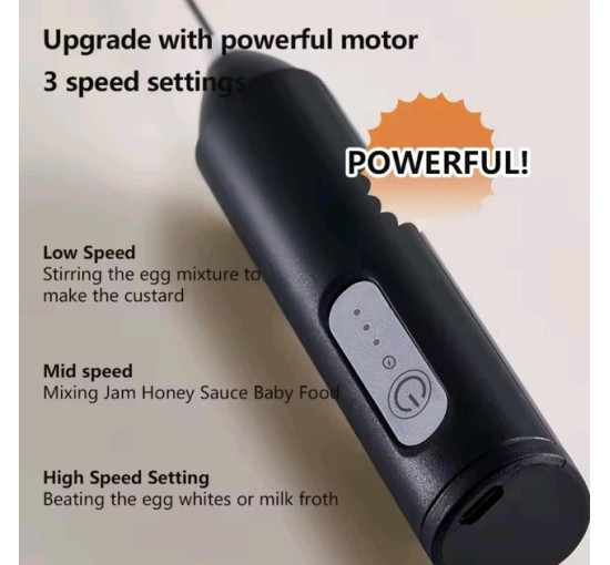 Електричний капучинатор спінювач молока, кавових напоїв Wireless Milk Frother KD-306 на акумуляторі, чорний (2103)