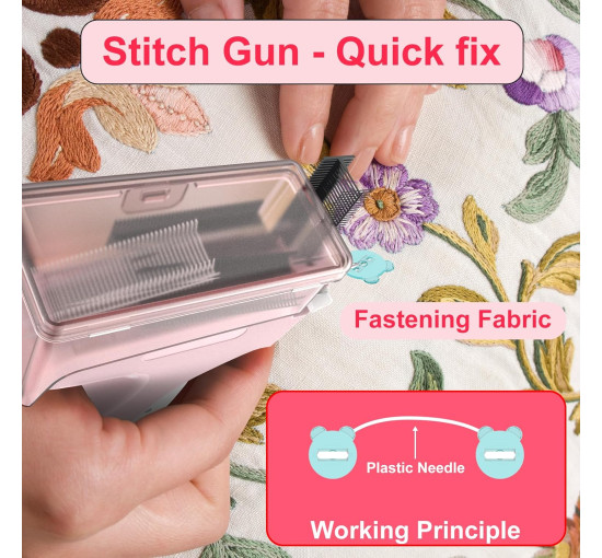 ELEOPUS Пістолет для мікростібків Stitchy TAG-001, пістолет для маркування одягу, рожевий (5128)