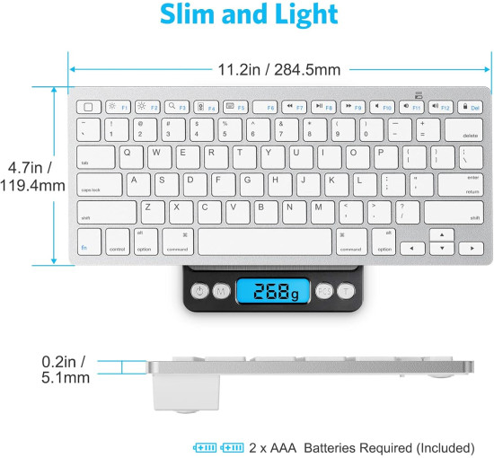 Bluetooth-клавіатура для iPad, срібляста (4191)