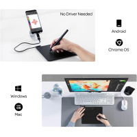 Графический планшет GAOMON S620 6,5 x 4 дюйма с пассивным пером 8192, 4 настраиваемые клавиши ExpressKeys для цифрового искусства, рисования (0130)