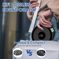 Gueray портативний CD-програвач H-01 для автомобіля, з РК-дисплеєм, чорний (5079)