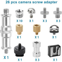 Гвинт для камери UTEBIT з адаптером 1/4 до 3/8, набір адаптерів з різьбою, 26 шт.(3046)