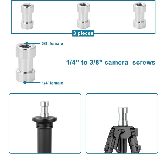 Гвинт для камери UTEBIT з адаптером 1/4 до 3/8, набір адаптерів з різьбою, 26 шт.(3046)