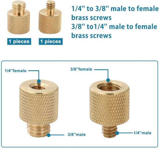 Гвинт для камери UTEBIT з адаптером 1/4 до 3/8, набір адаптерів з різьбою, 26 шт.(3046)