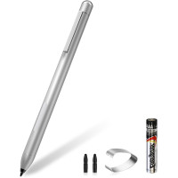 Hacey Стилус K2-C-Surface для Microsoft Surface Pro, з функцією відхилення долоні, 1024 рівні тиску, срібний (5081)