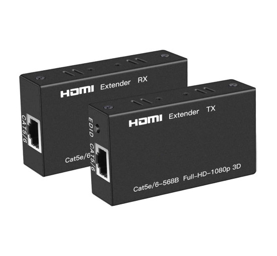 HDMI-подовжувач Ozvavzk MO-HD YCQ-01 60 м HDMI - RJ45 Ethernet через кабель Cat5e/Cat6, черний (3168)
