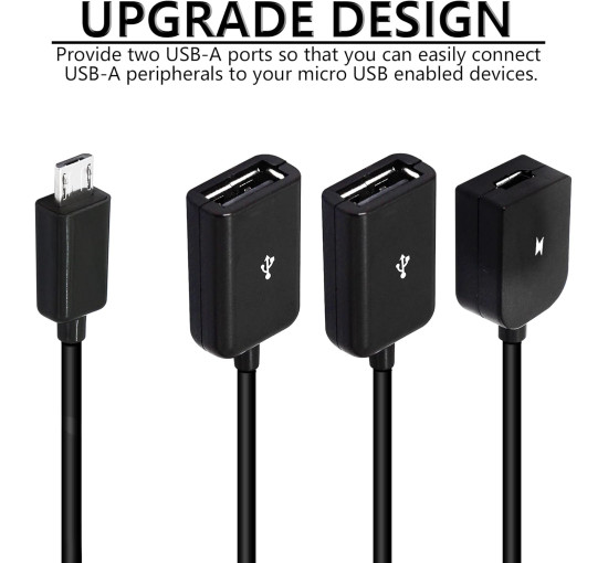 Кабель-розгалужувач YACSEJAO YAC-172 Dual Micro USB, чорний (4126)