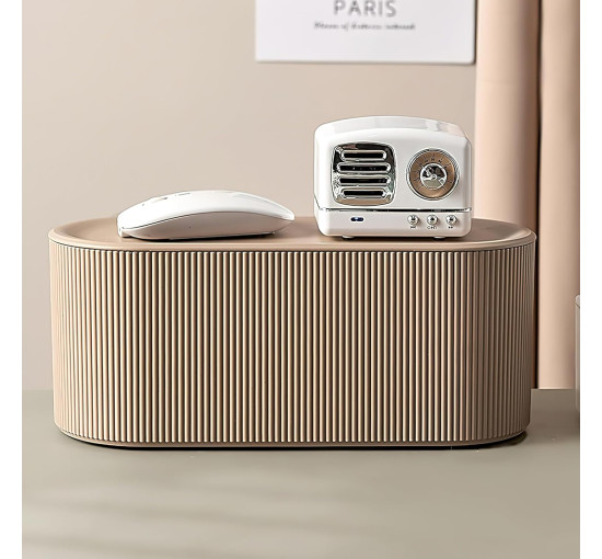 Кабельний органайзер DAWRIS, з кришкою, виготовлений з ABS-пластику, багатофункціональний, із захистом від перенапруги, коричневий (0154)