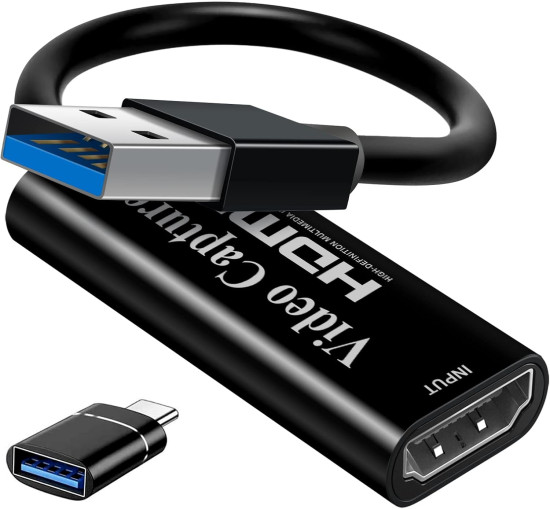 Карта відеозахоплення Papeaso RZ-45, карта захоплення 4K HDMI-USB, пристрій відеозахоплення Full HD 1080p, чорний (0178)