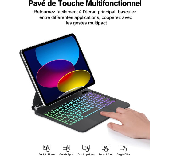 Клавіатура FOGARI для iPad A16 11'' 2025/iPad 10-го покоління (2022), чорна (2150)