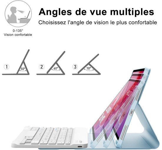 Клавиатура IVEOPPE для Lenovo Tab M11 11", небесно-голубой (3104)