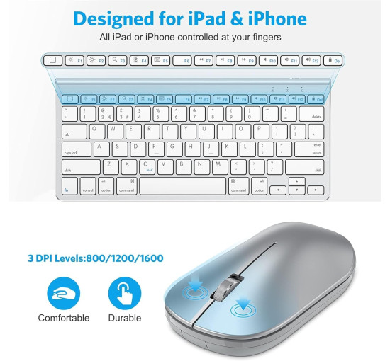 Комплект Bluetooth-клавіатури та миші OMOTON для iPad зі складним кронштейном (2063)