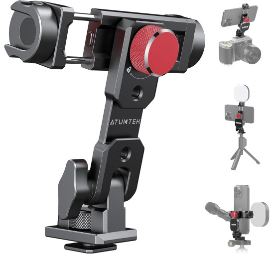 Кріплення для штатива ATUMTEK ATPM159 з металу, обертанням на 360° та кутом нахилу 145° для кріплення смартфона (0032)