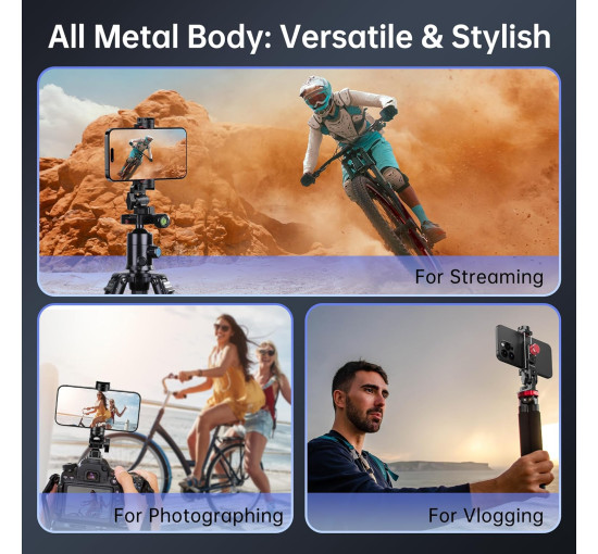 Кріплення для штатива ATUMTEK ATPM159 з металу, обертанням на 360° та кутом нахилу 145° для кріплення смартфона (0032)