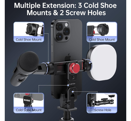 Кріплення для штатива ATUMTEK ATPM159 з металу, обертанням на 360° та кутом нахилу 145° для кріплення смартфона (0032)