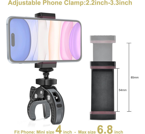 Кріплення UTEBIT для велосипедної екшн-камери з обертанням на 360° та смартфона, чорний (3045)