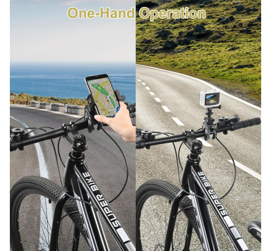 Кріплення UTEBIT для велосипедної екшн-камери з обертанням на 360° та смартфона, чорний (3045)