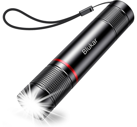 Ліхтарик акумуляторний Blukar K9132, регульована яскравість, тривалий час роботи, для кемпінгу, чорний (0049)