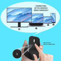 Бездротова миша LeadsaiL LX-015-Black 2.4G, Bluetooth 5.2, чорна (4189)