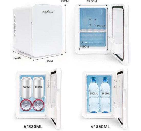 Портативный мини-холодильник Enventor, белый (2072)