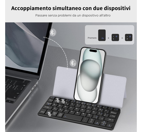 Міні-клавіатура CACOE X62 для мобільного телефону, світло-сіра (2161)