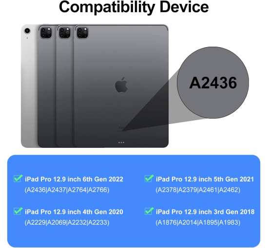 Магнітний чохол-клавіатура FOGARI з Bluetooth для iPad Pro 12.9 2022-2018, черний (2146)