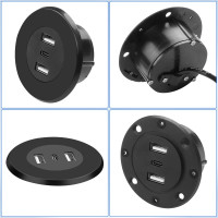 MEIRIYFA Вбудований зарядний пристрій USB/Type C, чорний (5004)