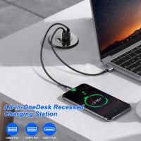 MEIRIYFA Вбудований зарядний пристрій USB/Type C, чорний (5004)