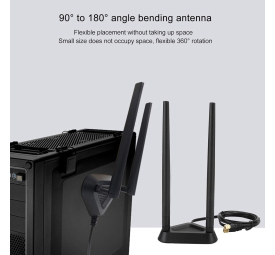 Мережевий кабель-подовжувач ASHATA з магнітною основою та антеною, подовжувач RPSMA, основа з кабелем 1,1 м (0190)