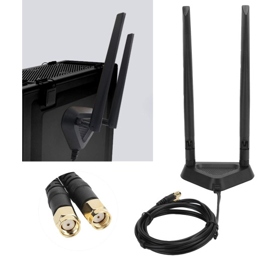 Мережевий кабель-подовжувач ASHATA з магнітною основою та антеною, подовжувач RPSMA, основа з кабелем 1,1 м (0190)