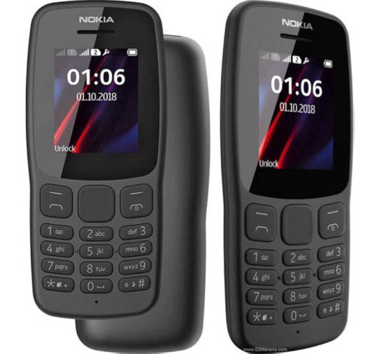 Мобільний телефон Nokia 106 з великими кнопками, 4 ГБ, Dual Sim, 2018, світлодіодним ліхтариком, FM-радіо, темно-сірий (0036)