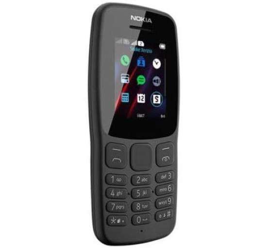 Мобільний телефон Nokia 106 з великими кнопками, 4 ГБ, Dual Sim, 2018, світлодіодним ліхтариком, FM-радіо, темно-сірий (0036)