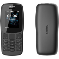 Мобильный телефон Nokia 106 с большими кнопками, 4 ГБ, Dual Sim, 2018, светодиодным фонариком, FM-радио, темно-серый (0036)