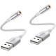 MOSWAG Аудіоадаптер USB - Aux, 20 см (2 шт.), білий (5001)