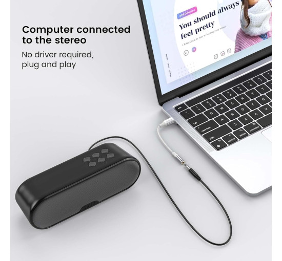 MOSWAG Аудіоадаптер USB - Aux, 20 см (2 шт.), білий (5001)