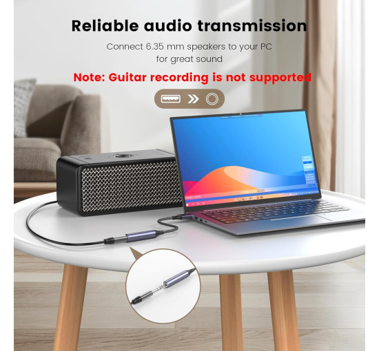 Аудиоадаптер MOSWAG USB на 1/4 Jack, черный (5002)