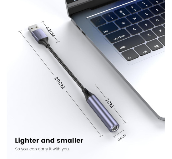 Аудиоадаптер MOSWAG USB на 1/4 Jack, черный (5002)