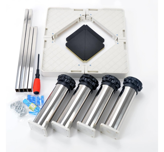 MQZHUK Опорна рама для холодильника JHZY2-Z240220W-D3-15, регульована довжина/ширина основи 30-48 см, висота 15 см, білий (5138)