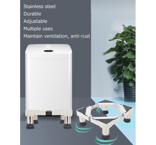 MQZHUK Опорна рама для холодильника JHZY2-Z240220W-D3-15, регульована довжина/ширина основи 30-48 см, висота 15 см, білий (5138)